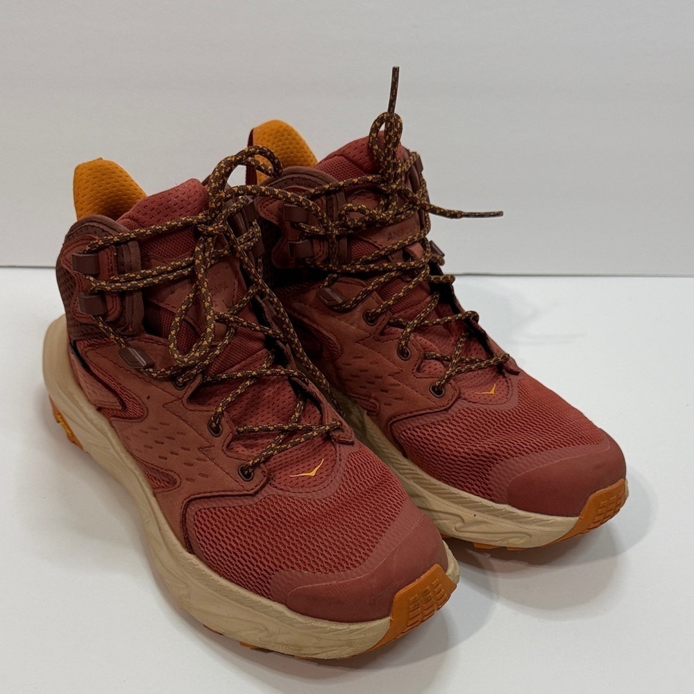 Hoka One One Women's Rust Orange and Tan Trail Ankle Boots